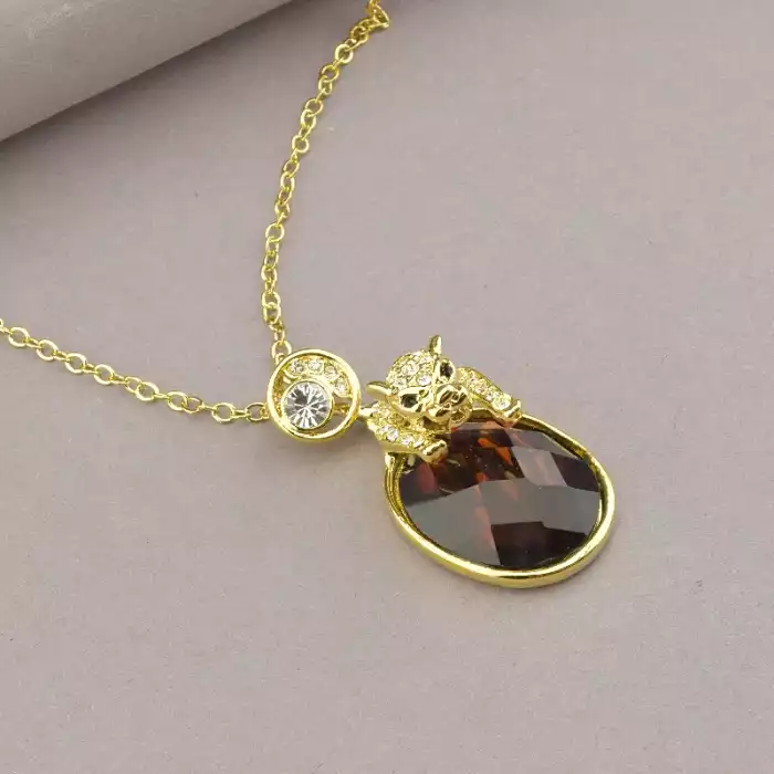 🏷️️ Підвіска кіт Abella Фіаніт 45 см (позолота 18к лимонна) ss_92603