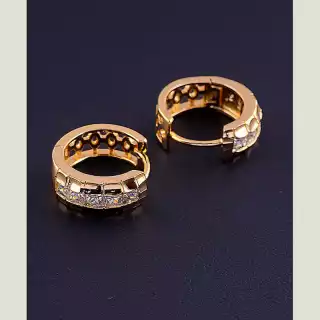 Сережки кільця Xuping Фіаніт (позолота 18к)