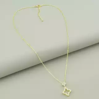 Підвіска квітка Saiya Фіаніт 41 см (позолота 18к лимонна)