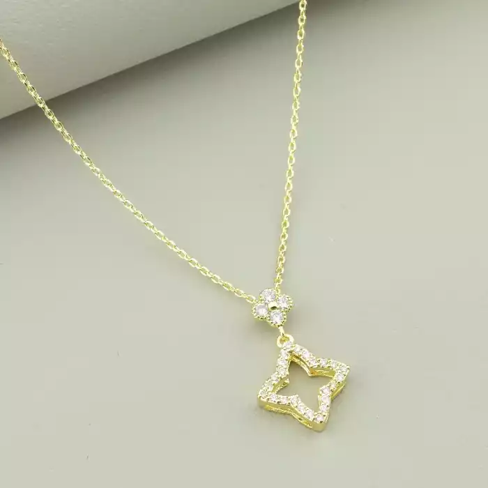 🏷️️ Підвіска квітка Saiya Фіаніт 41 см (позолота 18к лимонна) ss_93432