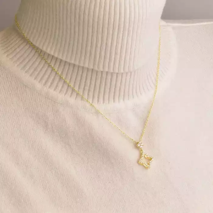 🏷️️ Підвіска квітка Saiya Фіаніт 41 см (позолота 18к лимонна) ss_93432