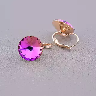 Сережки з французьким замком Pataya Фіаніт (позолота 18к)