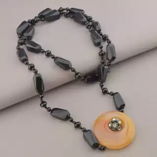 Намисто Агат, Сердолік, Сrystal 106 см.