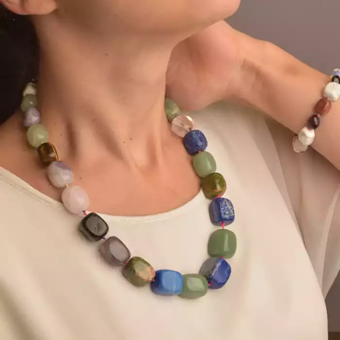 🏷️️ Намисто + Браслет Самоцвіти 50 см ss_76941