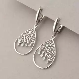 Сережки англійський замок Xuping Фіаніт (родій)