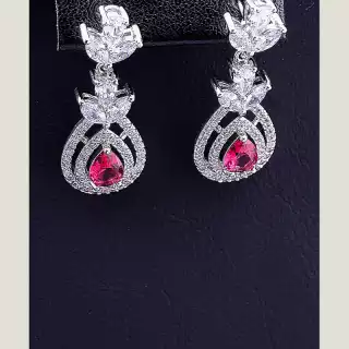 Сережки пусети Big Dipper Фіаніт (родій)