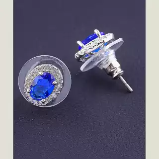 Сережки пусети Big Dipper Фіаніт (родій)