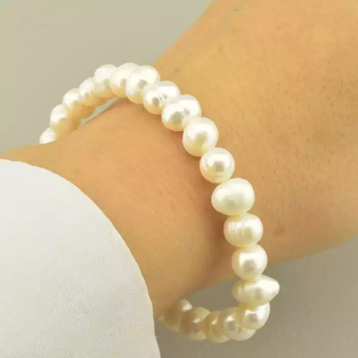 🏷️️ Браслет резинка Перли 23 см. ss_102167