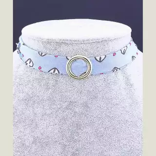 Чокер (браслет на руку без застібки) блакитний з принтом Flora Secret тканина 42 см