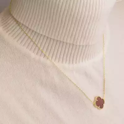 🏷️️ Підвіска чотирилисник конюшина Saiya Сердолік 40 см (позолота 18к лимонна) F-95585