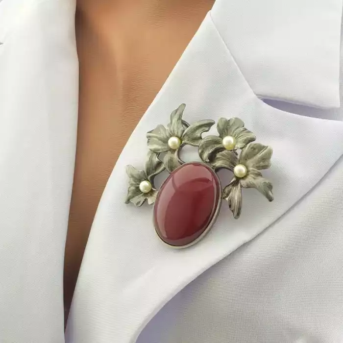 🏷️️ Брошка квіти Агат, Майорка ss_103093