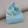 🏷️️ Мішечок з мішковини подарунковий 130х100 мм (блакитний, на затяжках) F-56169