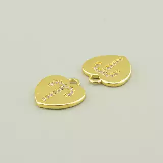 Кулон овен серце Фіаніт 14х13 (позолота 18к (лимонна))