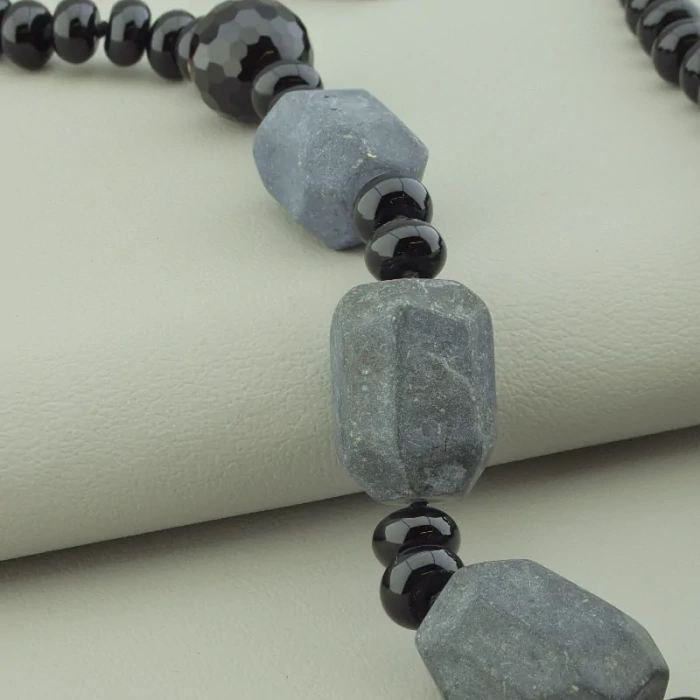 🏷️️ Намисто Агат, Шунгіт 57 см ss_79758