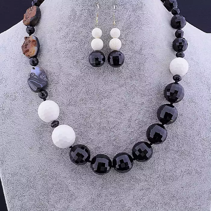 🏷️️ Намисто + Сережки Агат 70 см ss_79972