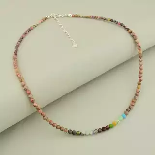 Підвіска Самоцвіти Срібло 925 (42 см, карабін, грань, різнокольоровий, срібний)