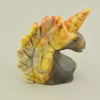 Мінерал яшма Єдиноріг (60х50 мм, коричневий, сірий, бежевий, природні дефекти)