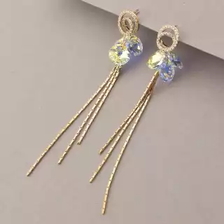 Сережки пусети Saiya Фіаніт (позолота 18к)