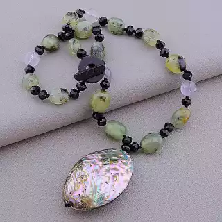 Намисто Галіотіс, Чеський кришталь, Пренит 45 см