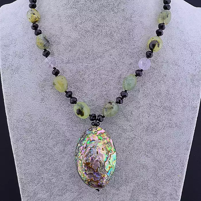 🏷️️ Намисто Галіотіс, Чеський кришталь, Пренит 45 см ss_51550