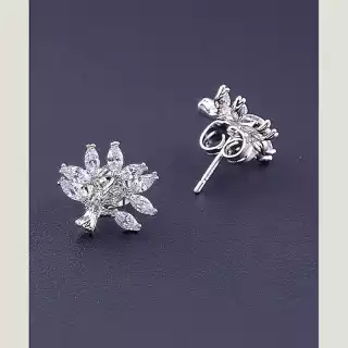 Сережки пусети Xuping Фіаніт (родій)