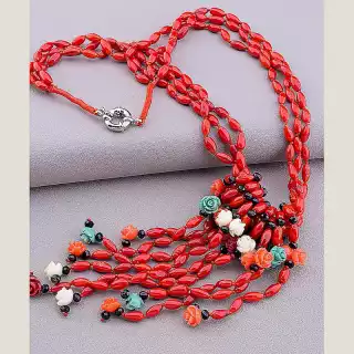 Намисто з коралів 50 см (червоне)