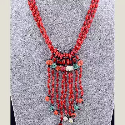 🏷️️ Намисто з коралів 50 см (червоне) F-15413