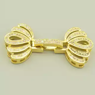 Замочок Фіаніт 44х23мм.(позолота 18к (лимонна))