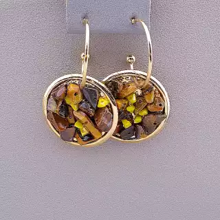 Сережки пусети Stainless Steel Тигрове око