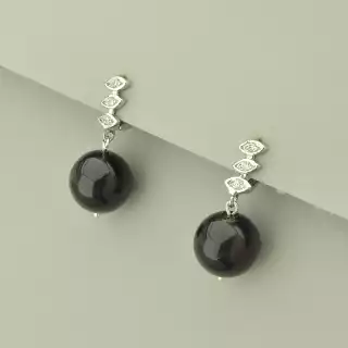 Сережки з англійським замком Майорка (родій)