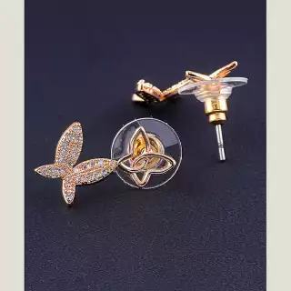 Сережки пусети Big Dipper Фіаніт (позолота 18к)