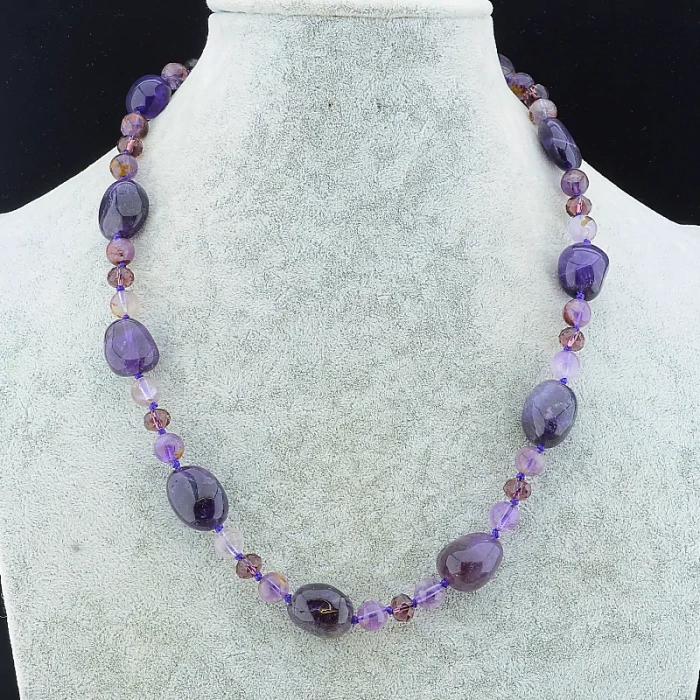 🏷️️ Намисто Аметист, Чеський кришталь 53 см. ss_86531