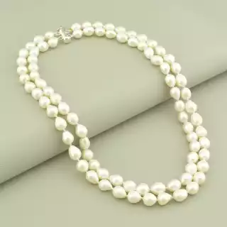 Намисто слайдер з перлин (cрібло 925 проба) 41 см.