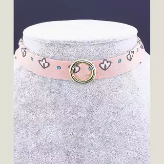 Чокер (браслет на руку без застібки) персиковий з принтом Flora Secret тканина 42 см