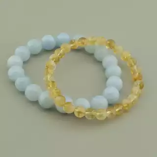 Браслет резинка Кварц, Цитрін 18 см.