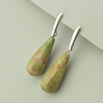 Сережки Stainless Steel Яшма