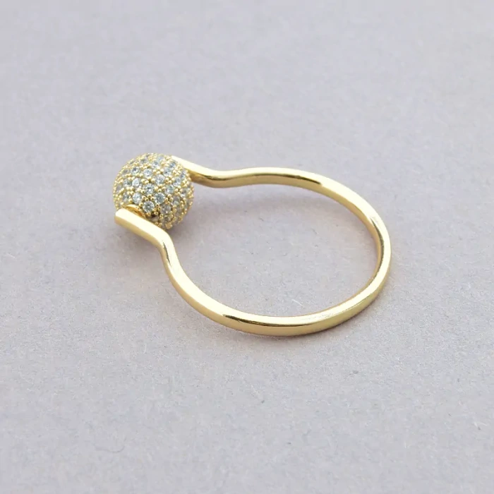 🏷️️ Каблучка Xuping Фіаніт (позолота 18к, кулька крутиться) ss_88797