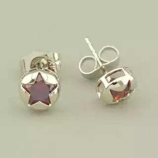 Сережки зірки пусети Xuping Фіаніт (родій)