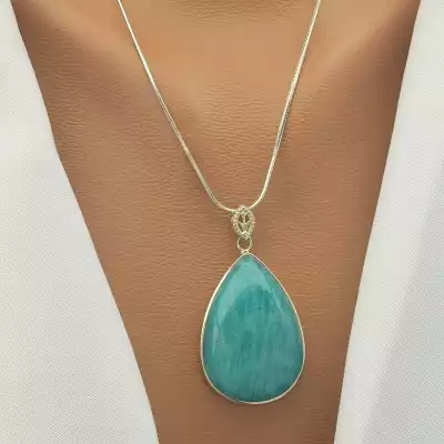 🏷️️ Кулон Амазоніт 40х25мм. (cрібло 925 проба) F-104155