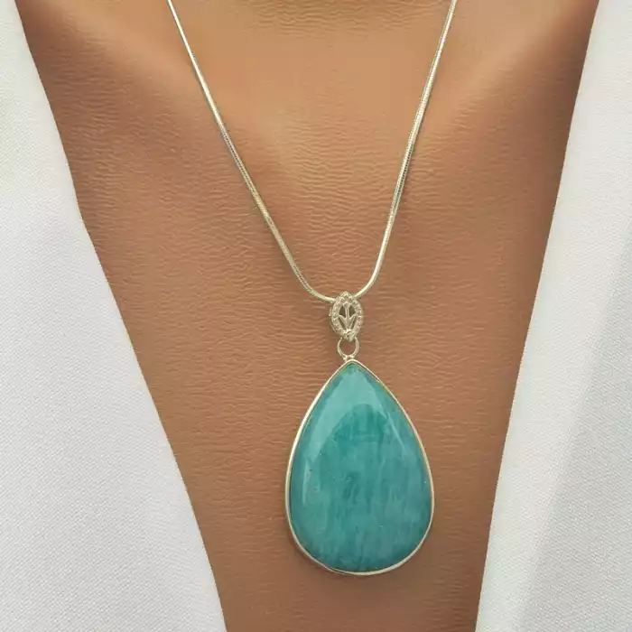 🏷️️ Кулон Амазоніт 40х25мм. (cрібло 925 проба) ss_104155