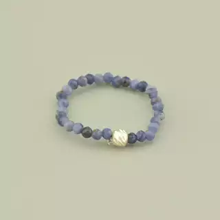 Каблучка з сапфіром (срібло 925, синя, грань, 2 мм)