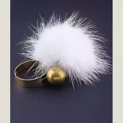 🏷️️ Каблучка роз'ємна Fashion хутро натуральне F-46329