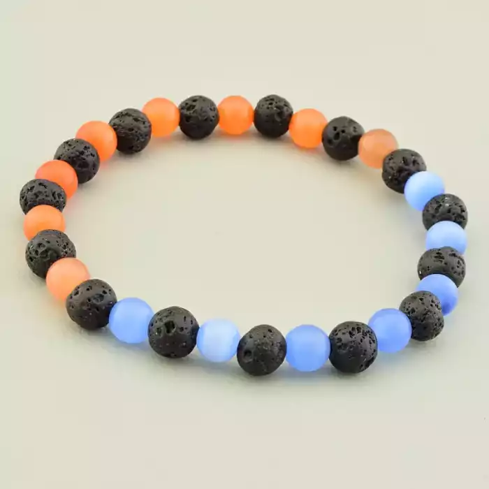 🏷️️ Браслет на резинці Лава, Котяче око 17 см F-105884