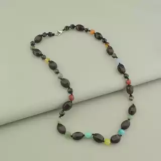 Намисто Агат, Сердолік, Кварц 57 см.