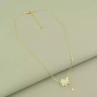 Підвіска серце Xuping Фіаніт 40 см (позолота лимонна 18к)