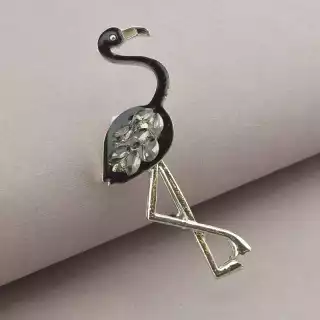 Брошка птах Сrystal 60х22 мм