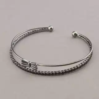 Браслет без застібки Saiya Фіаніт 18 см (Хром)