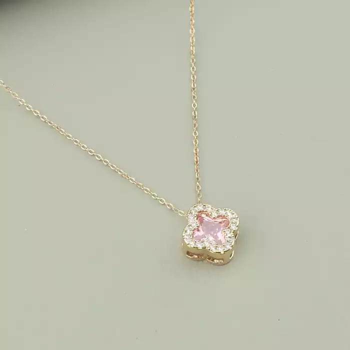 🏷️️ Підвіска квітка Saiya Фіаніт 40 см (позолота 18к рожева) ss_93187