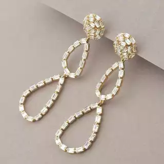 Сережки пусети Фіаніт Xuping (позолота 18к)