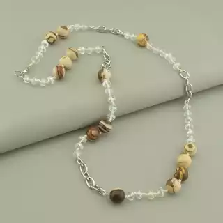 Намисто Яшма, Чеський кришталь 72 см.